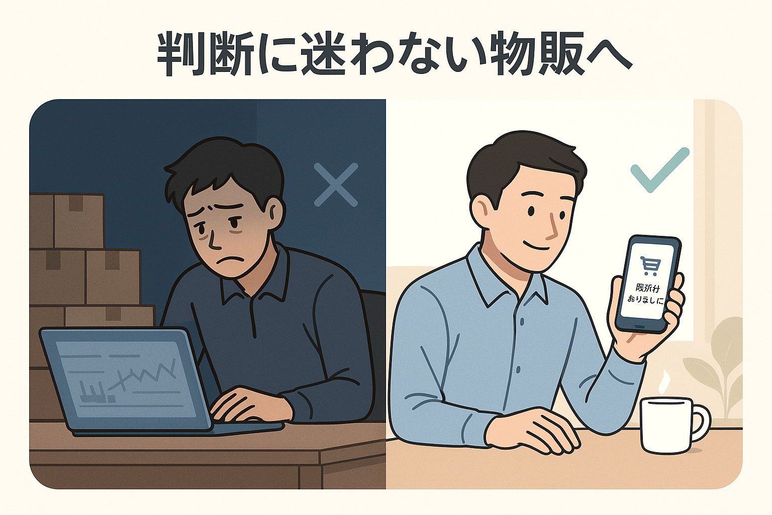 物販ビジネス Before / After 図解